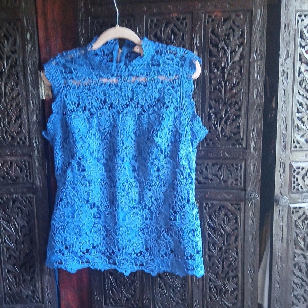 Nanette Lepore Royal Blue Lace Top